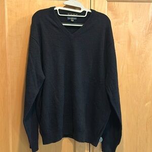 Club Room Estate Cashmere Sweater Mens XL Black Pull Over V Neck